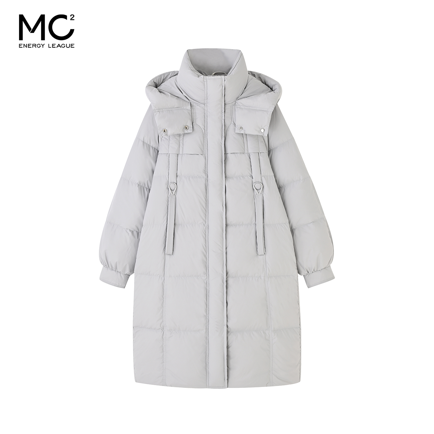 女装连帽净色H型羽绒服-25