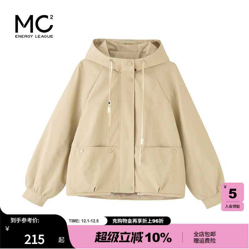 女装连帽闪粉长袖夹克外套-23810