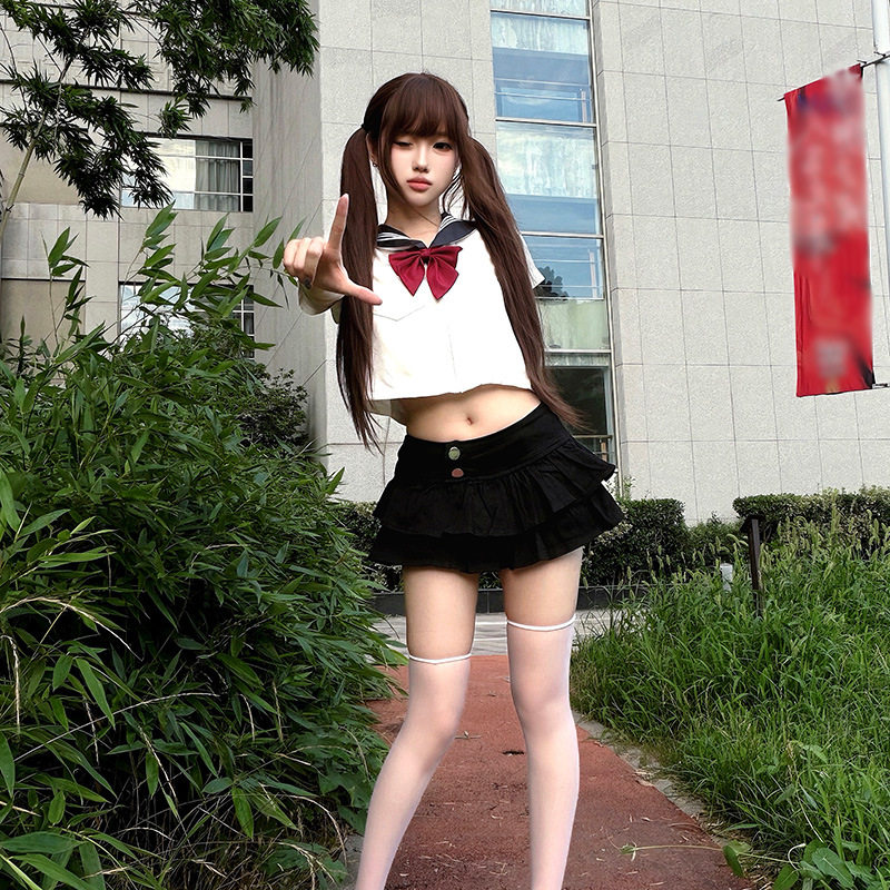 y2k千禧辣妹牛仔蛋糕短裙女春夏季复古高腰蓬蓬裙a字百褶半身裙子