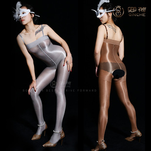 卿荷紧身抹胸吊带丝袜女70D舍宾成人内衣开当性感肩带可调连身袜