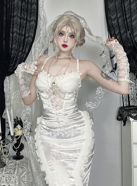 CF25198暗黑系蜉蝣吊带背心 2025新款性感辣妹百搭洛丽塔吊带上衣