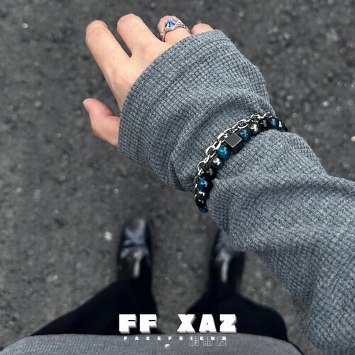 FF假朋友虎眼石钛钢双层手链男女
