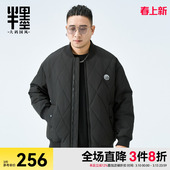 男装 新款 菱形格棉衣外套男士 2025冬季 保暖棉服夹克潮 短款 半墨大码