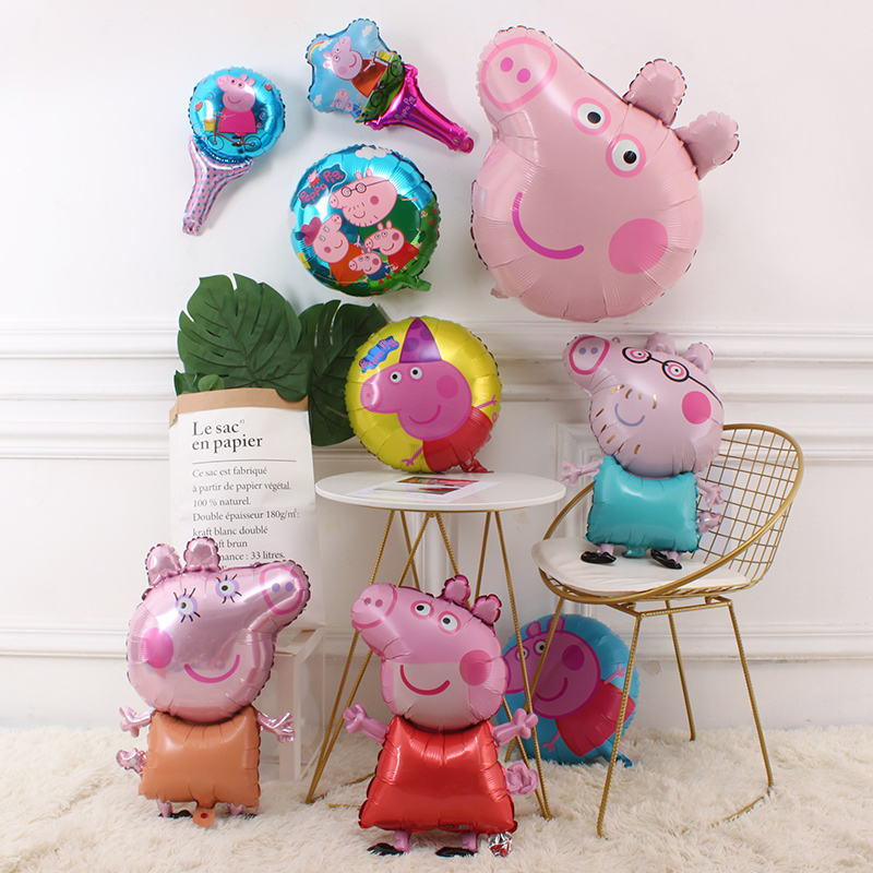 小猪卡通生日婴儿玩具飘空气球