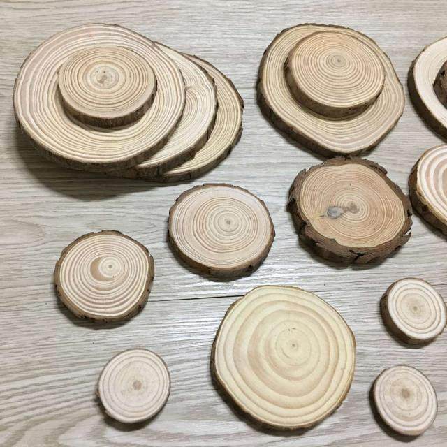 圆木片diy手绘装饰原木片松木片拍摄道具薄木片圆木板diy圆木头