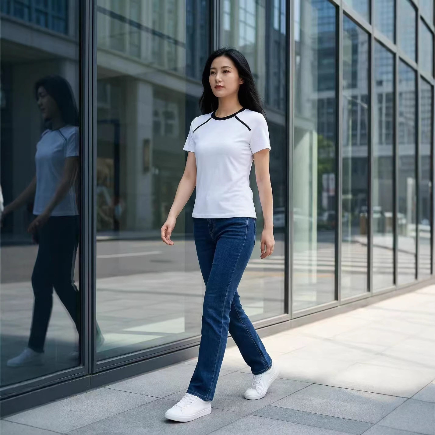 短袖少女风网眼布哈苏线运动T