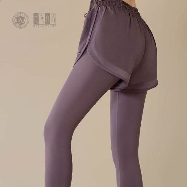 假两件瑜伽裤女高腰提臀春夏季外穿紧身运动服专业跑步健身裤