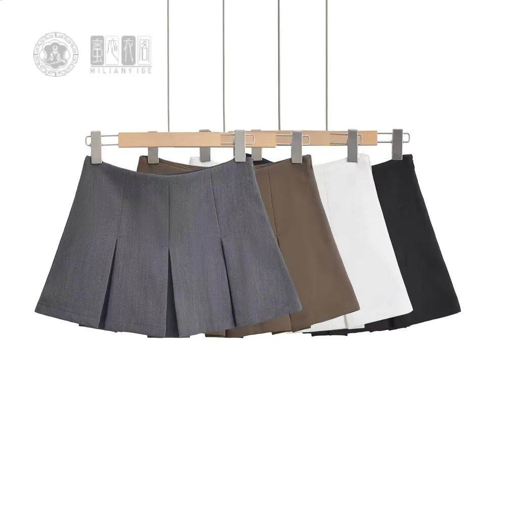 2025春夏款辣妹高腰百搭A字半身裙女短裙减龄防走光百褶裙潮