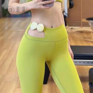 欧美女外穿紧身高腰收腹提臀蜜桃健身运动瑜伽长裤 弹力翘臀