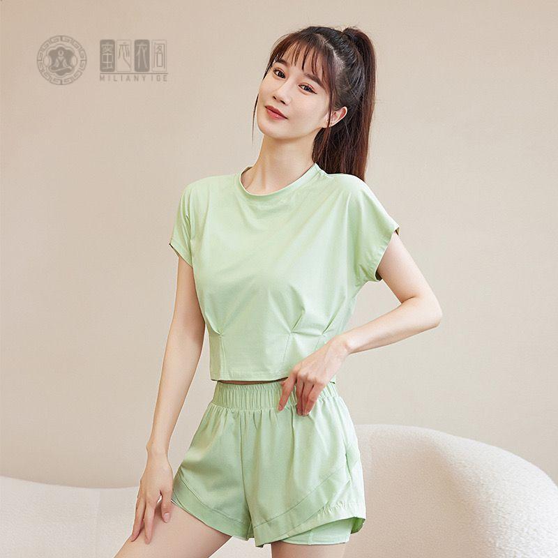 新爆款运动套装女中长款口袋短裤