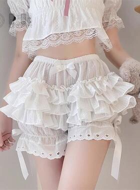 lolia南瓜裤女夏季天荷叶边蓬蓬防走光打底裤裙撑短裤jk安全裤子