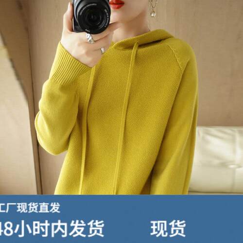 连帽针织卫衣女连帽子芼衣2025新款短款宽松春秋小众气质打底上衣