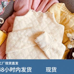 花边高领磨毛厚款蕾丝打底衫女秋冬洋气毛衣内衬蕾丝柔软网纱上衣