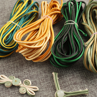 旗袍汉服唐装彩色丁暗线圆形中国风手工编织布条一字双色盘扣子条