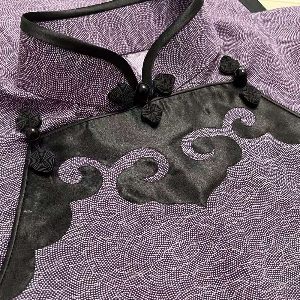 旗袍高档背胶锁边挖云布贴花边个性服装配同色辅料配件仿真丝材质