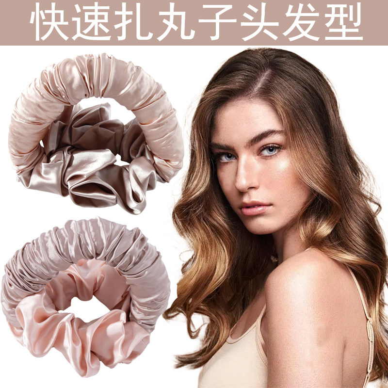 简约简单新款丸子头盘发器睡眠卷发器无热卷发棒大肠发圈头饰发饰