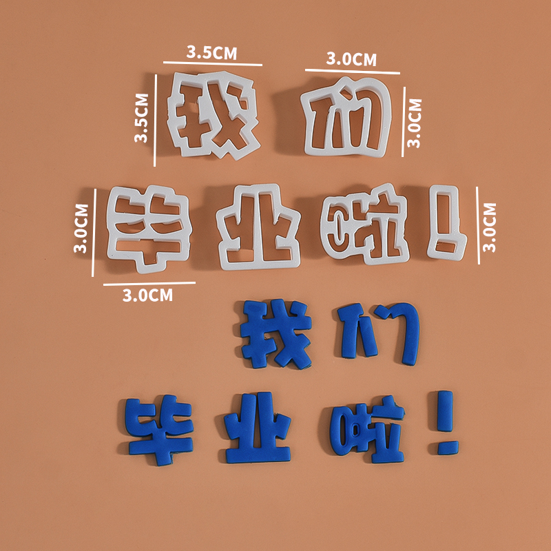 热门款中高考毕业季祝福语我们毕业啦翻糖印花蛋糕切模烘焙模具