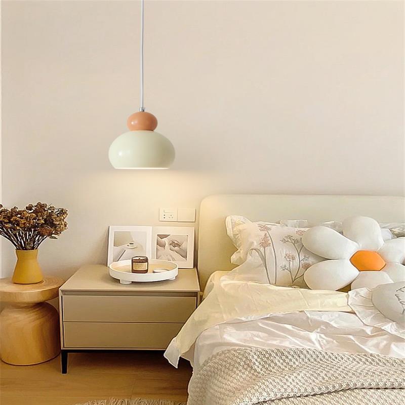 北欧奶油风卧室床头吊灯现代简约法式高级感餐厅设计师主卧吊线灯