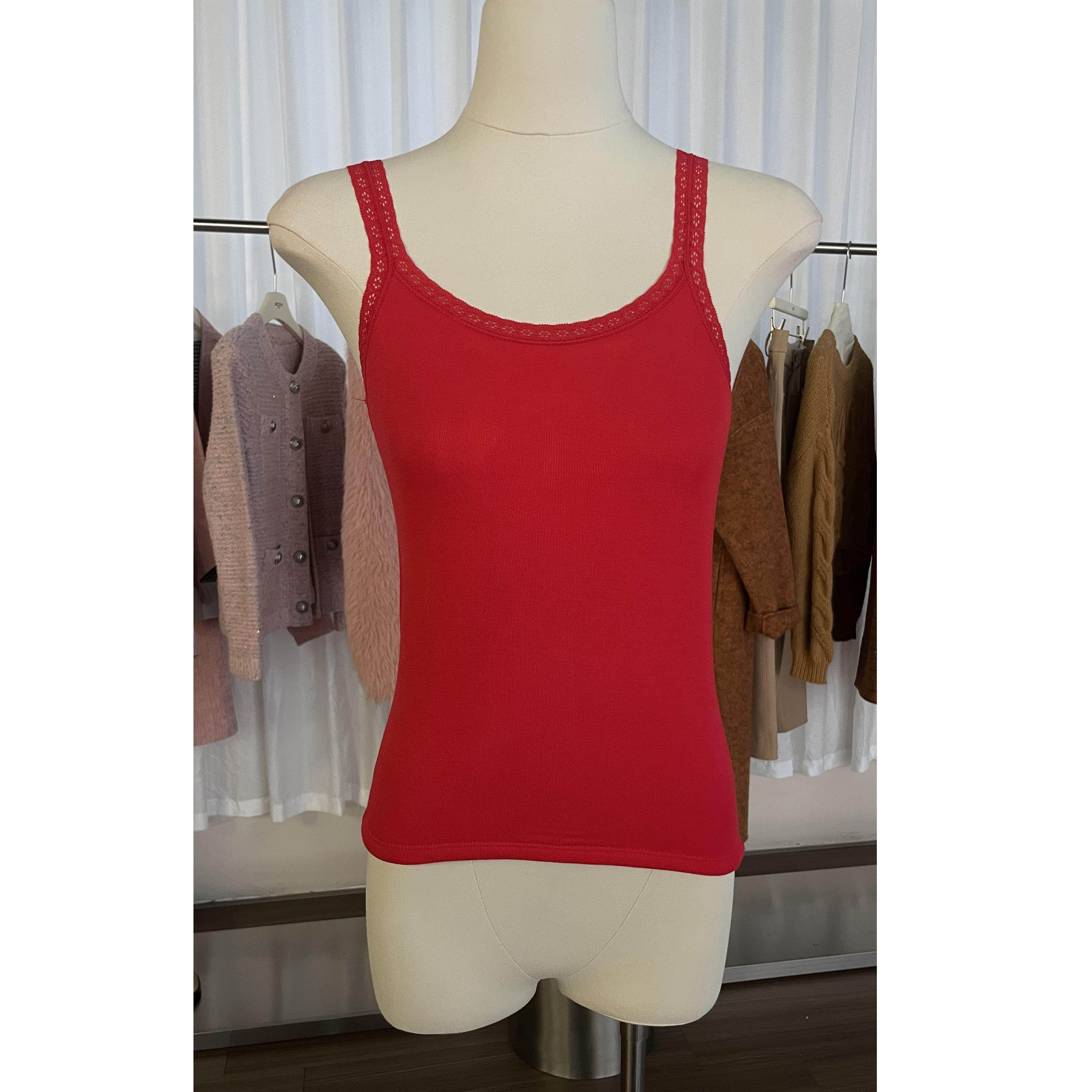 新年红色保暖蕾丝吊带背心女士冬季加绒圆领修身显瘦收腰锁温7933,女士内衣/男士内衣/家居服,保暖背心,淘宝优惠券,粉丝福利购,淘宝优惠卷