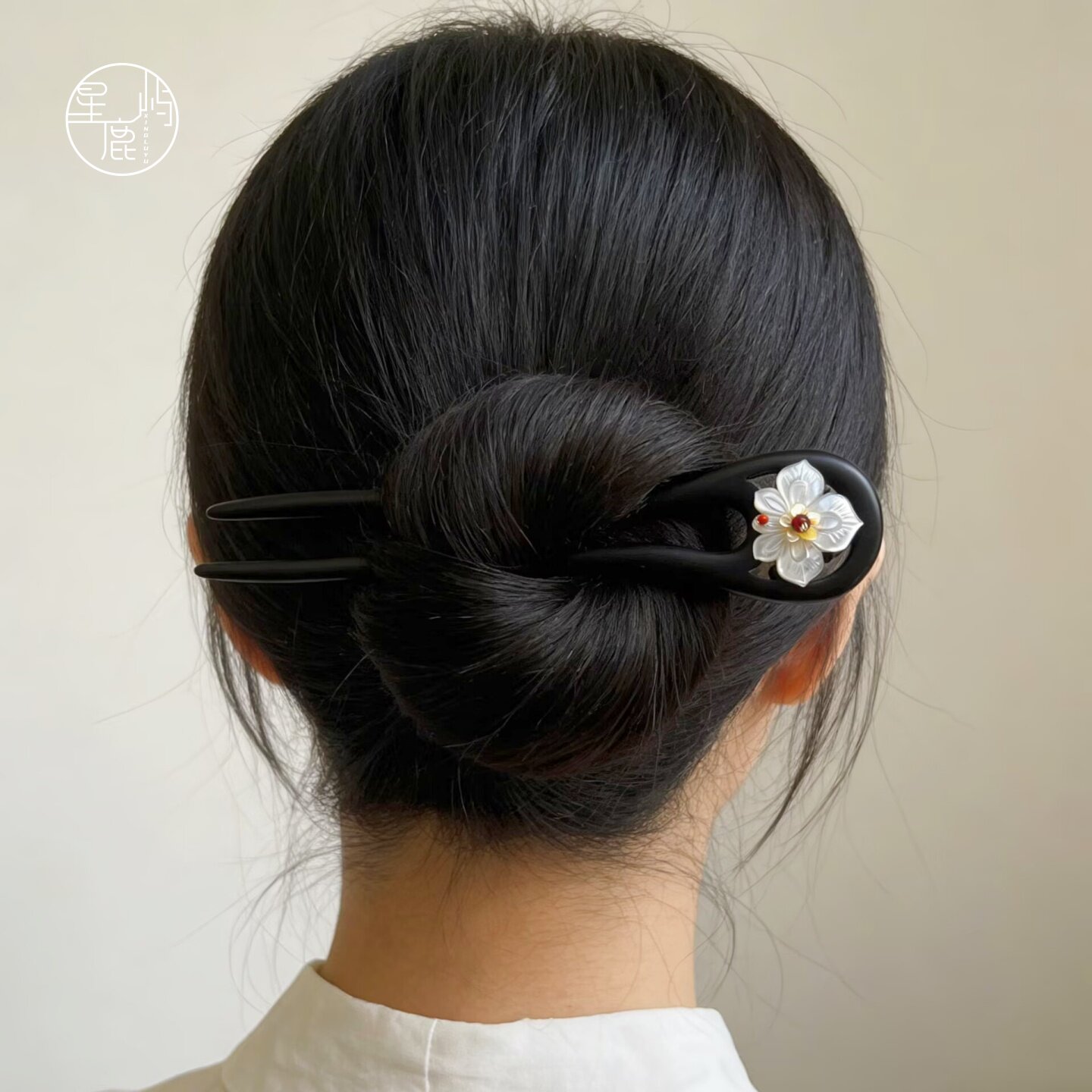 【华章】星鹿屿轻国风发饰檀木簪古典气质送礼发簪高端新中式女士图片