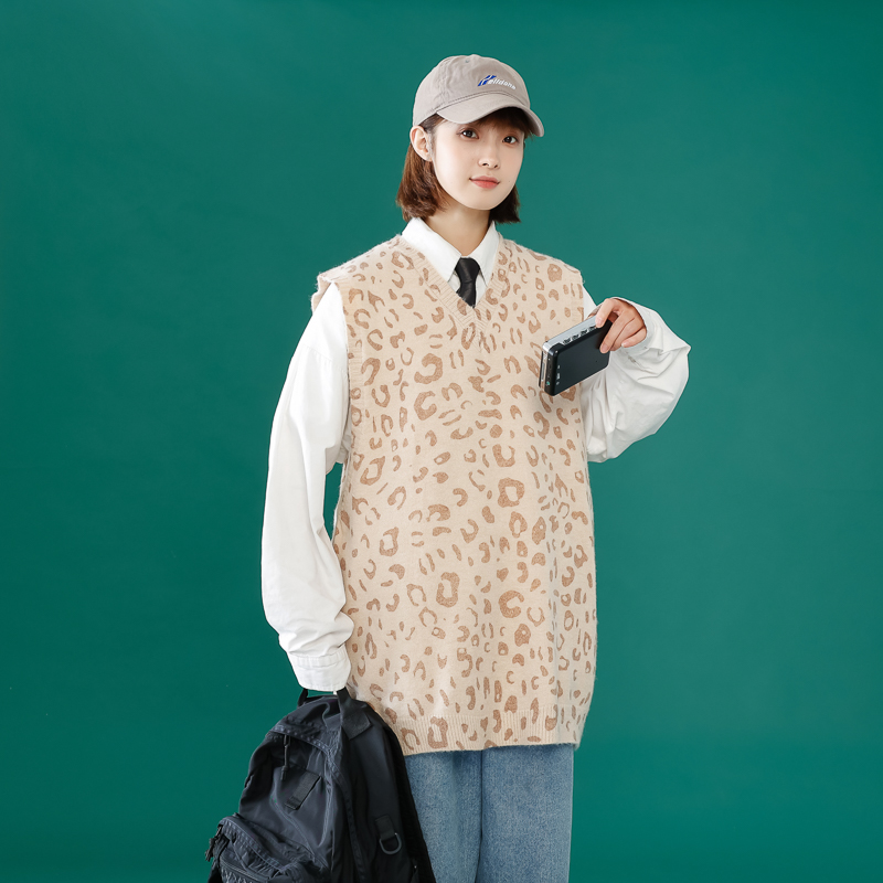 秋季潮牌新品扎染拼色V领背心针织衫宽松休闲坎肩马甲毛衣MM27P55，商品下架区商品下架区，电商D256A(原A064A)