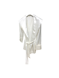 ROKKIHU 衬衣 22FW醋酸丝滑缎面套头男女外套衬衫