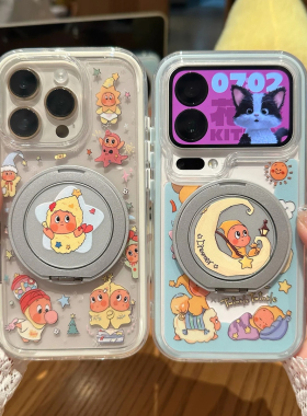 新卡通星星人旋转支架适用iPhone17promax手机壳苹果16/15可爱ins风14plus亚克力13/12防摔华为oppo小米vivo