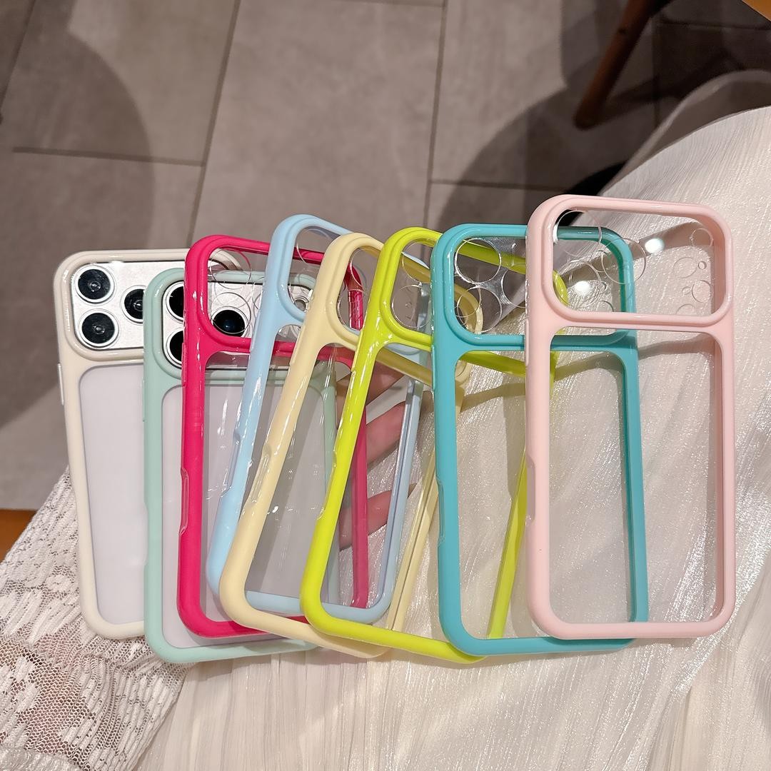 ins风多巴胺精孔高级马卡龙纯色适用iPhone17promax/AIR手机壳苹果16pro/15plus/14/13/12/11亚克力透明男女