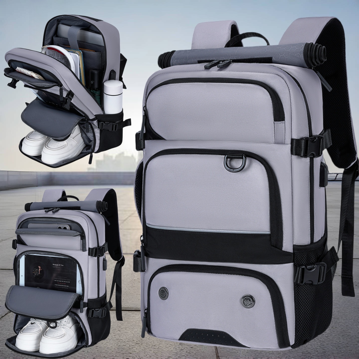 大容量多隔层双肩背包学生登山包