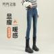加绒紧身牛仔裤 冬加厚深蓝色显瘦配靴子铅笔裤 小脚修身 女2026新款