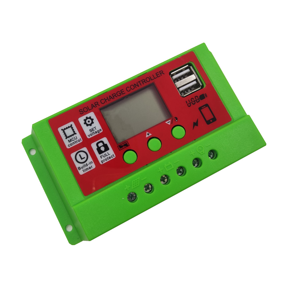 红色环保太阳能控制器多电池通用12V光伏电池太阳能充电控制器