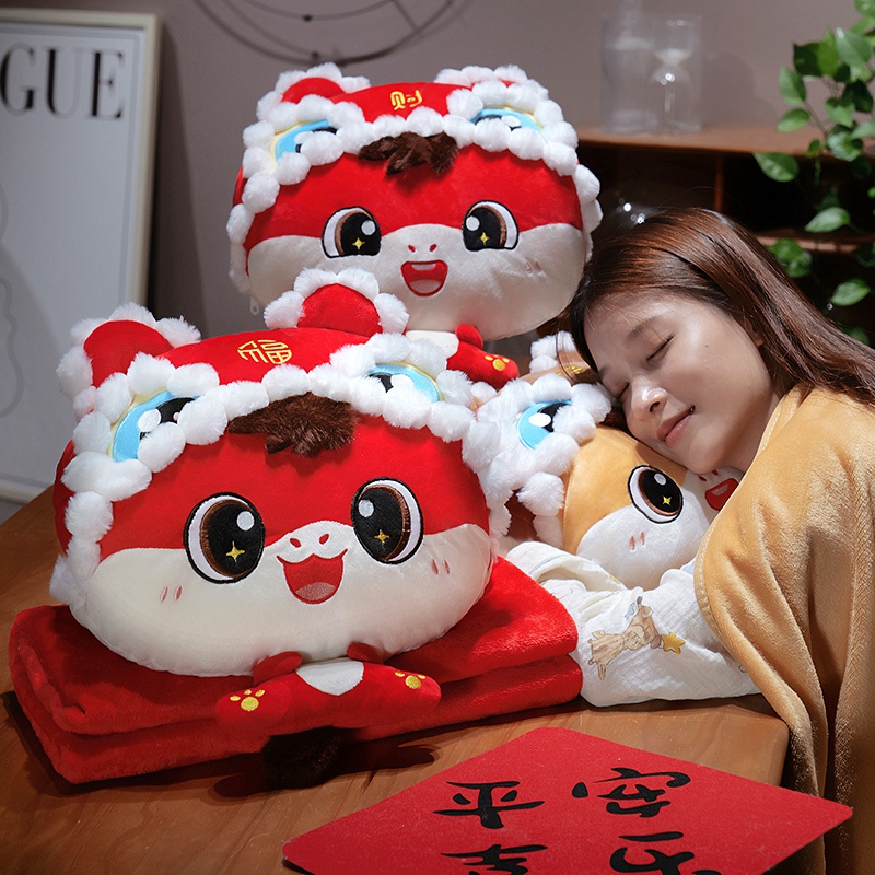 折叠可收纳抱枕毯子二合一被子