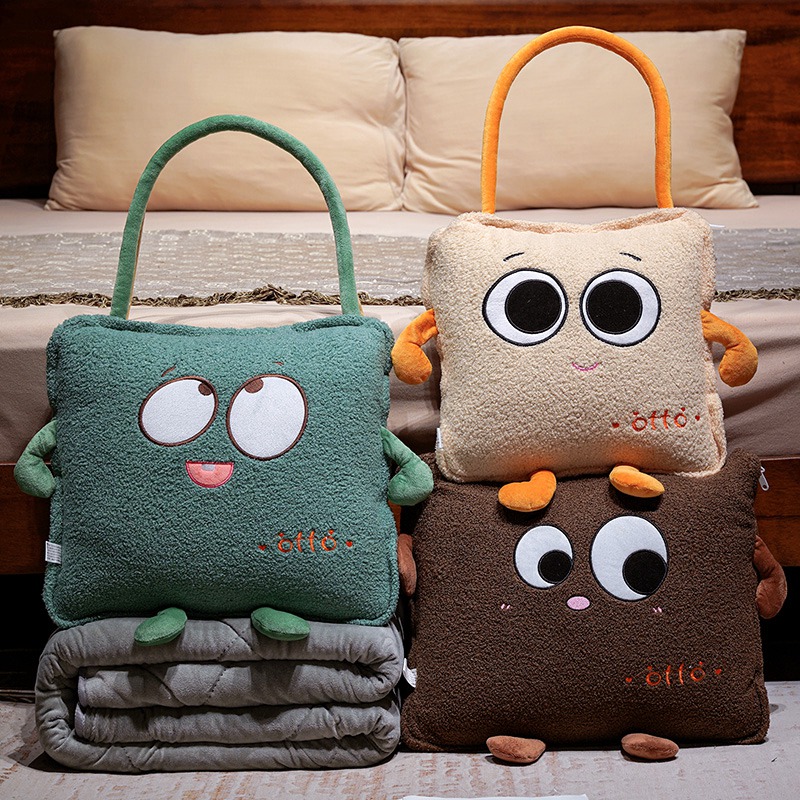 折叠可收纳抱枕毯子二合一被子