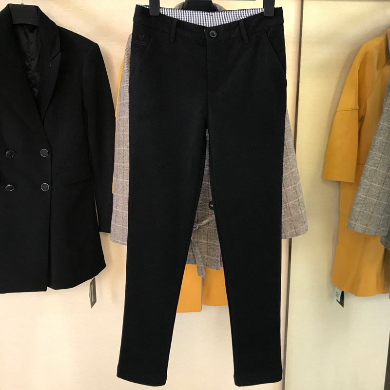 阿玛施旗舰店官网2020秋装新款正品代购四面弹修身工装裤小脚裤女