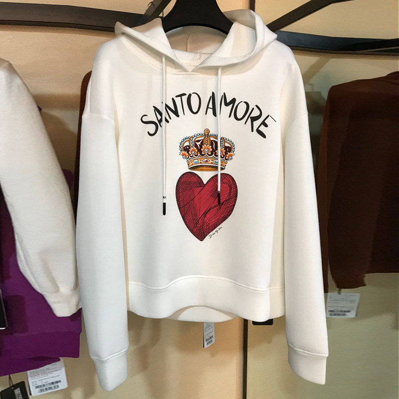 阿玛施旗舰店官网2020秋装新款正品代购修身长袖时尚印花连帽卫衣