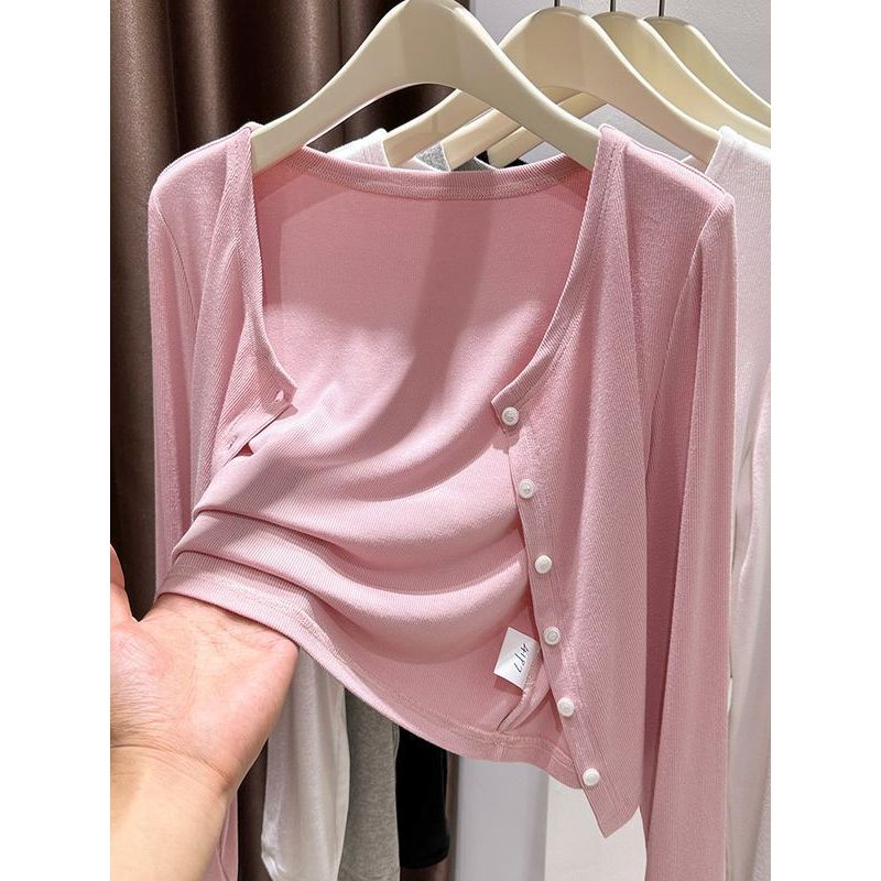 灰色莫代尔防晒开衫女夏