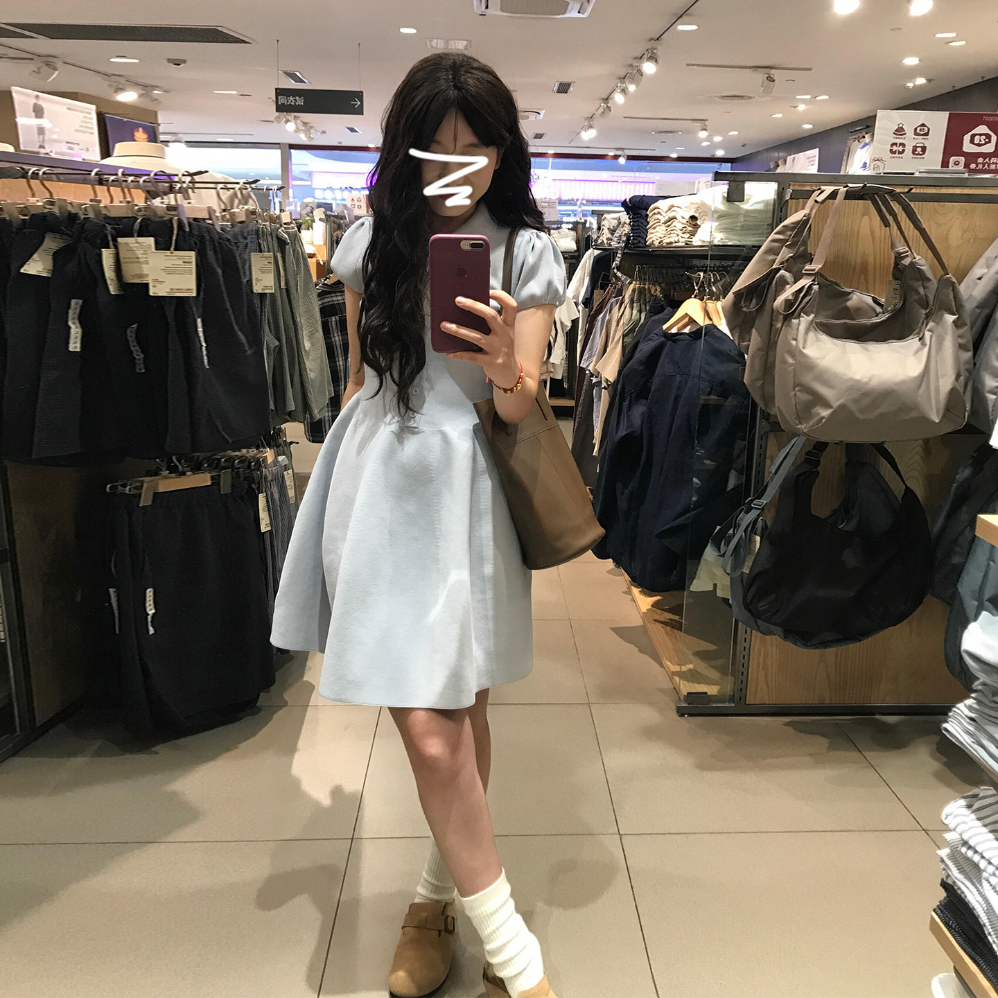 韩系学院风漂亮出片连衣裙夏季2026年流行款女装泡泡袖收腰短裙子