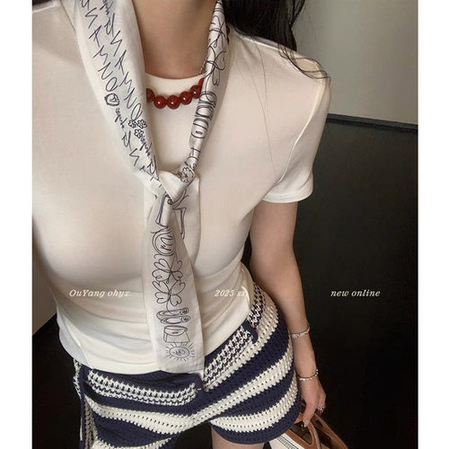 网红欧阳印花飘带女丝巾围巾领巾