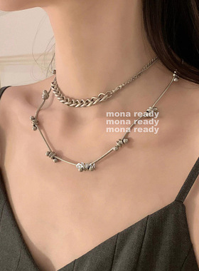 MONA莫比乌斯环重工叠戴项链女夏