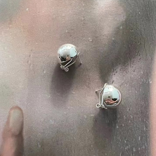 WXLSTUDIO吾小历同款百搭金属小圆球耳钉耳环2023新款爆款高级感