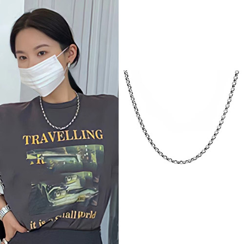 吾小历同款钛钢O形链项链不掉色