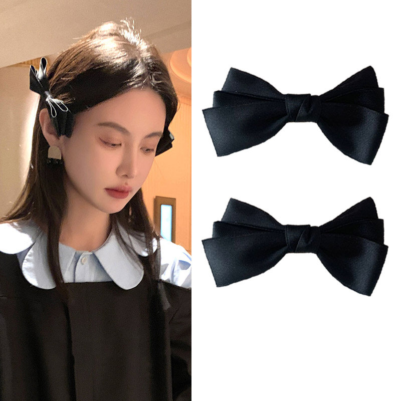 MONA张绮贤同款三层蝴蝶结发夹网红侧边刘海夹头发夹子鸭嘴夹发饰