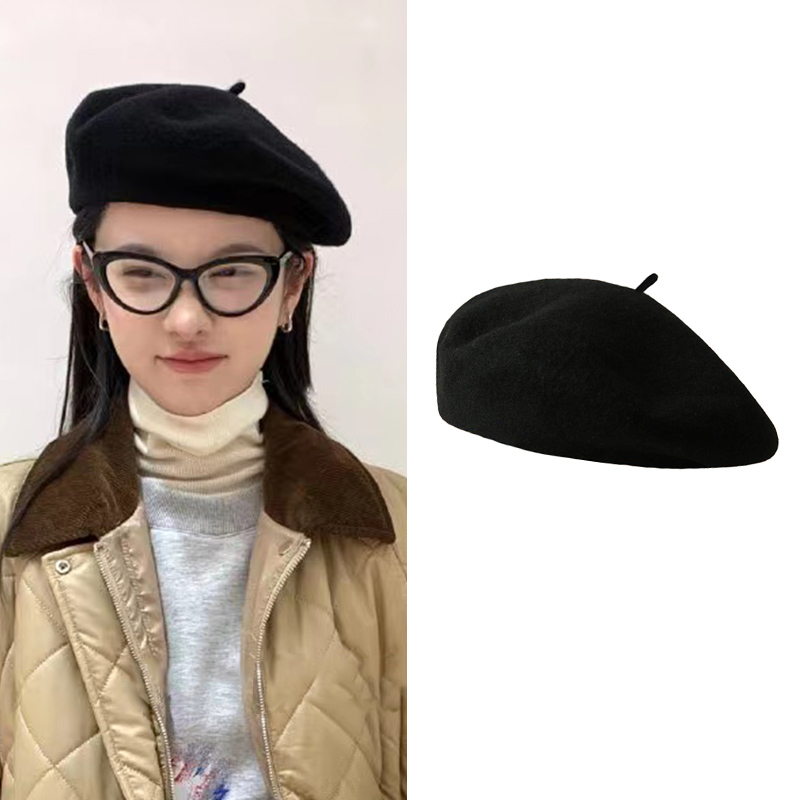 MONA张绮贤贝雷帽秋冬羊毛呢帽子
