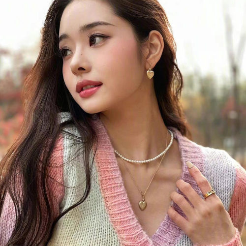 单身即地狱宋智雅同款贝壳珍珠项链女赵露思百搭裙子毛衣链锁骨链