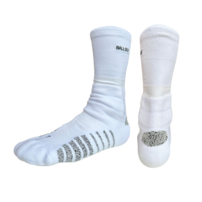 Ballsox power纯白色篮球精英袜nanofront 防滑纱线莱卡橡筋