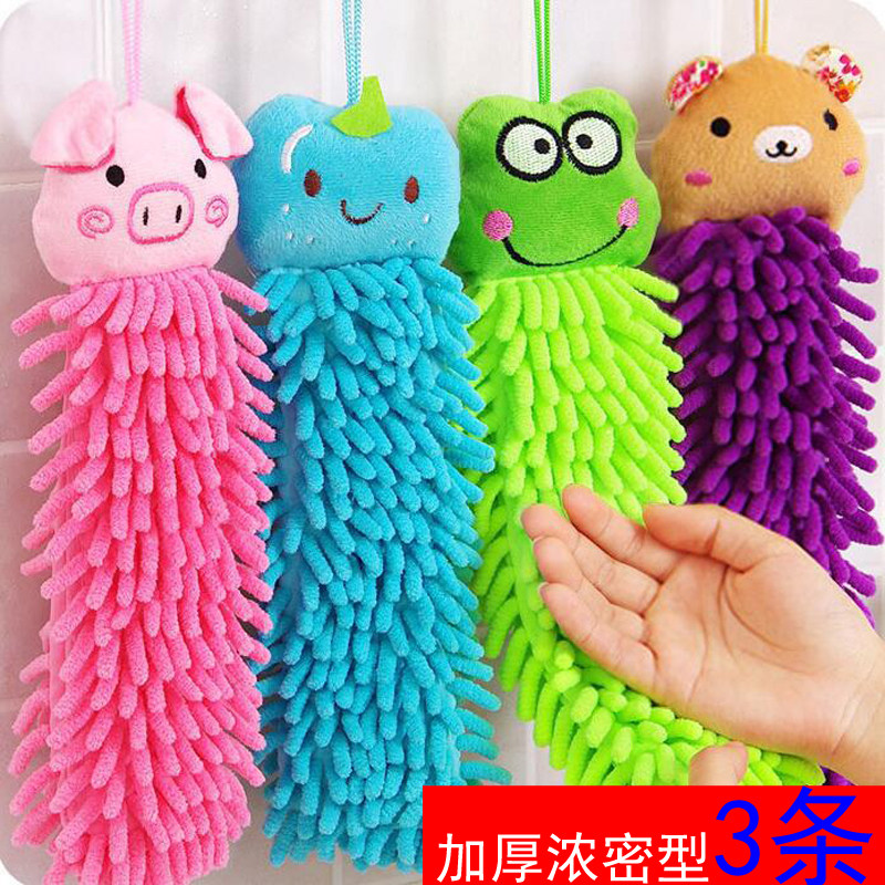 浓密型可挂式雪尼尔擦手巾厨房清洁巾不掉毛吸水抹布洗碗布清洁布