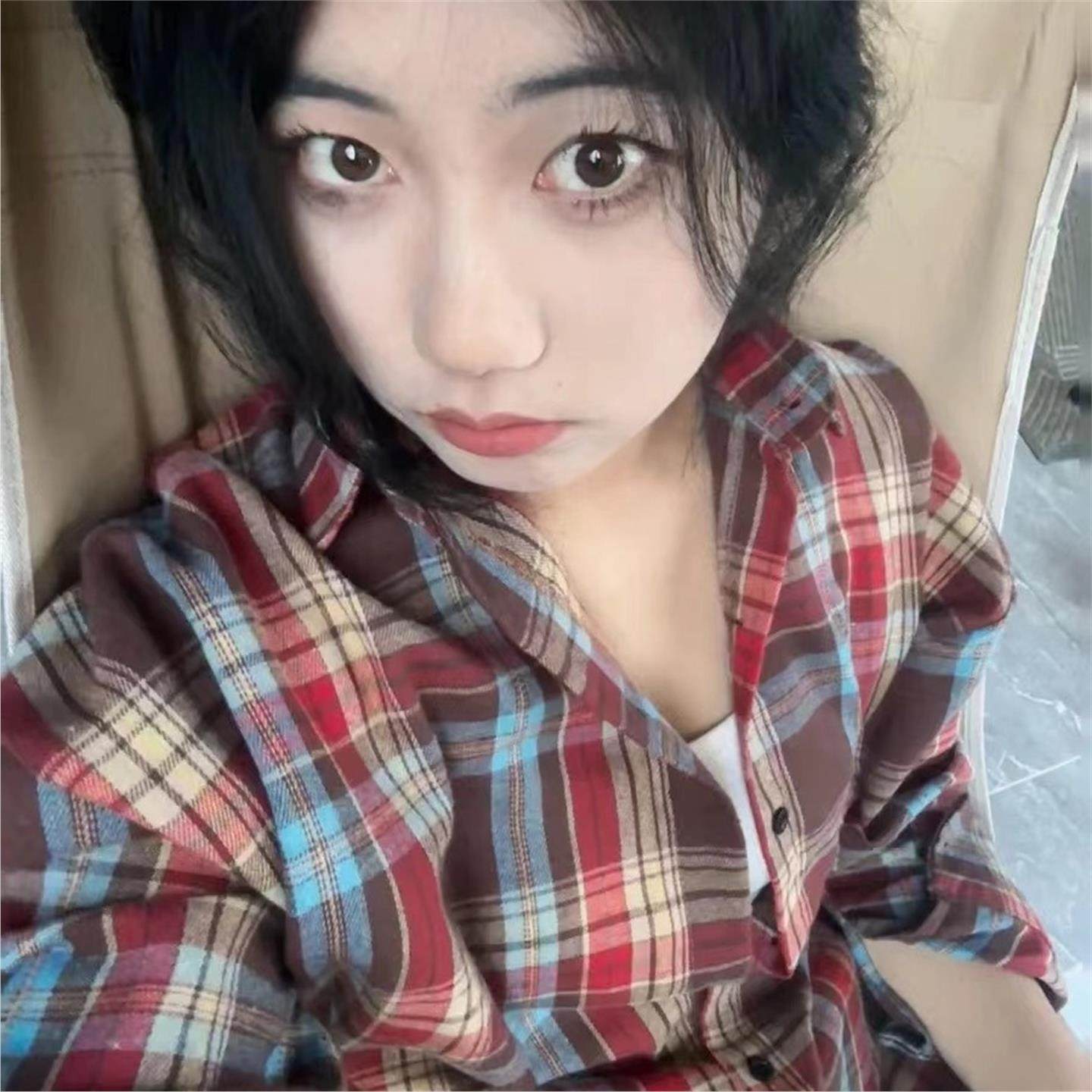 2025秋季新款美式复古格纹长袖衬衫宽松休闲痞帅格子衬衣外套情侣,男装,衬衫,淘宝优惠券,粉丝福利购,淘宝优惠卷