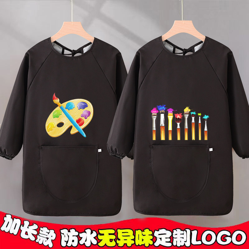 儿童防水画画吃饭饭罩衣
