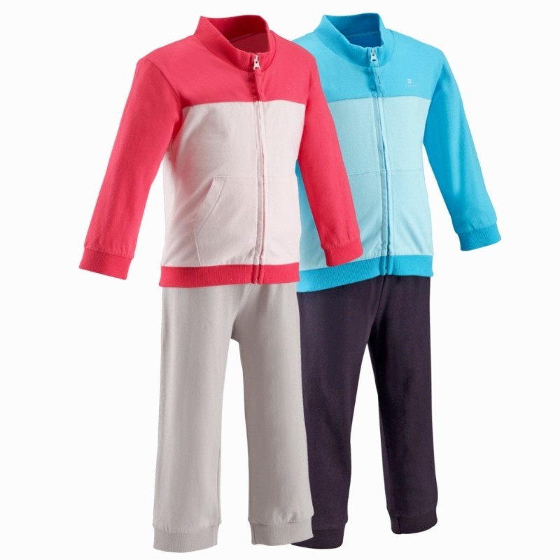 Domyos婴幼儿童宝宝健身运动套装精梳全棉纯棉春秋外套长裤