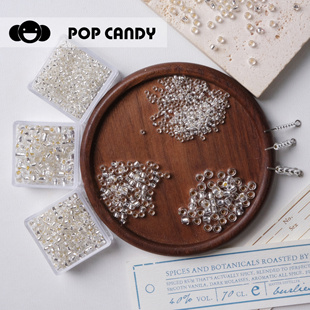 东宝灌银米珠日本进口材料玻璃珠饰品串珠手链项链编绳手作珠花